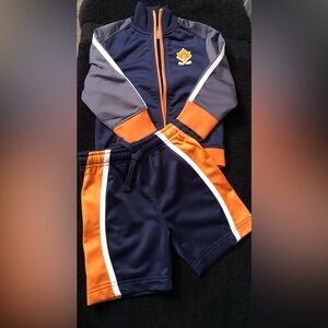 Kids Navy and Orange Athletic Shorts - Matching Set